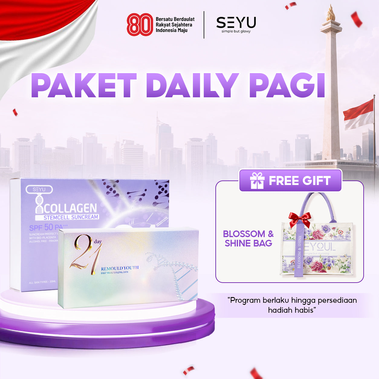 Paket Skincare Malam SEYOUL| ESSENCE 21 HARI & Serum Tabir Surya 3in1 X10 Collagen