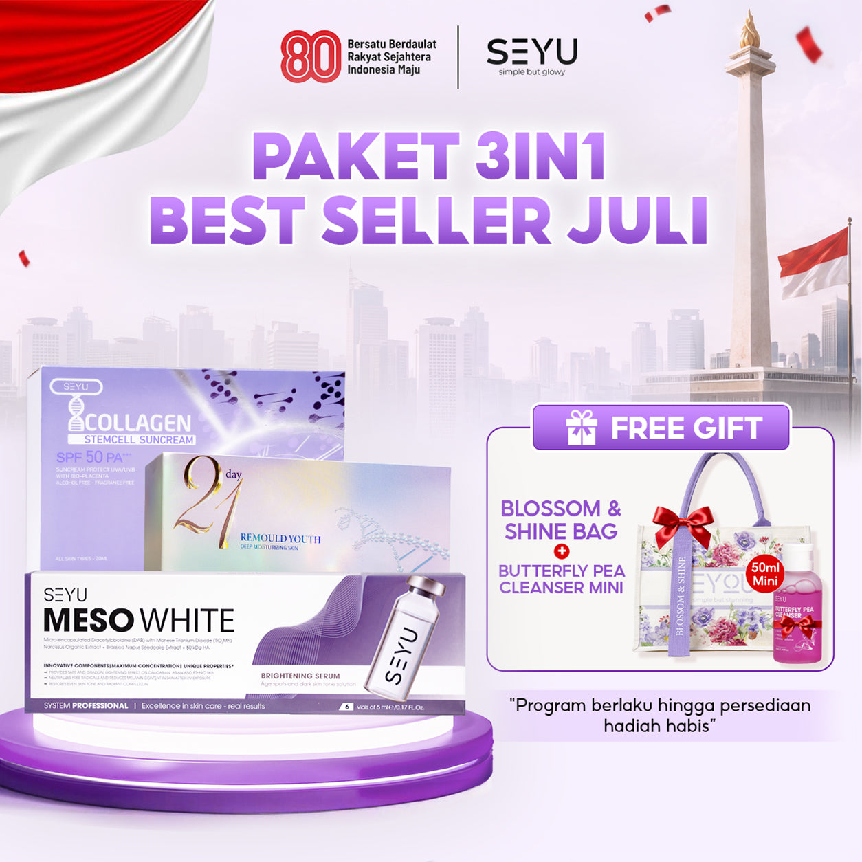 SEYU Paket Skincare 3in1 Sunblock & Brightening & Glow